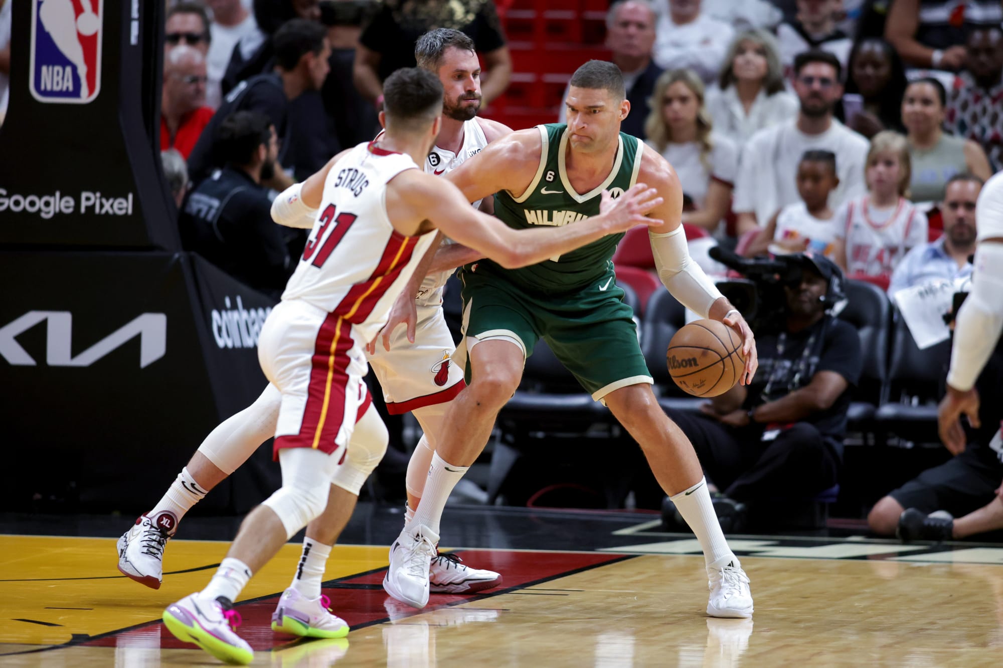 Brook Lopez is turning up the heat against the Miami Heat in the NBA Playoffs