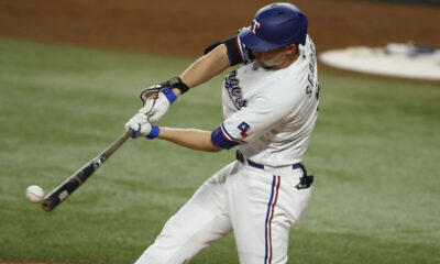 Corey Seager of the Texas Rangers at the plate